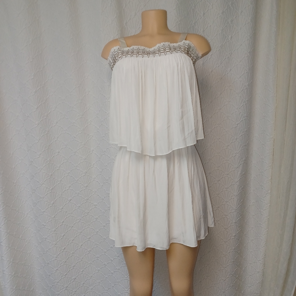 Ramy Brook  Women Dress Size XS Cream white  Off-Shoulder Dress Mini - Picture 3 of 14